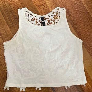 Cotton crop with crochet back